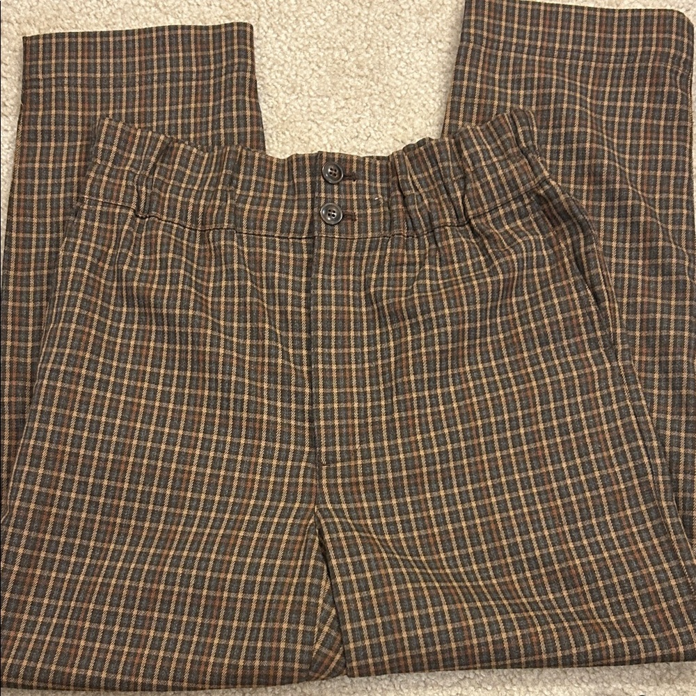 Madewell Plaid Paperbag Tapered Pants - Picture 3 of 7
